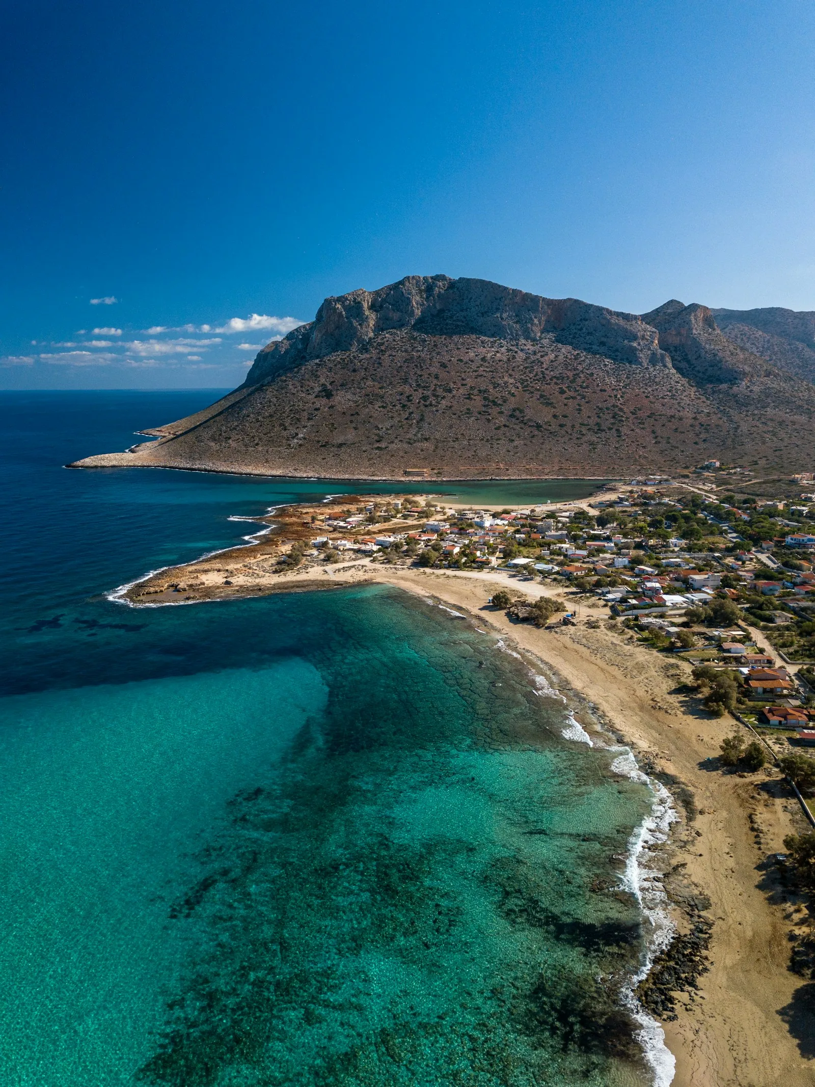A Cretan beach with mountains